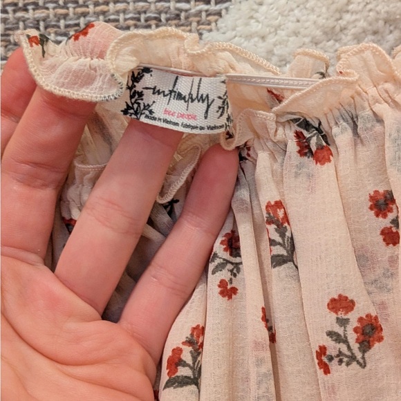 Free People Floral Ruffle body Suit- Cream - Picture 3 of 5